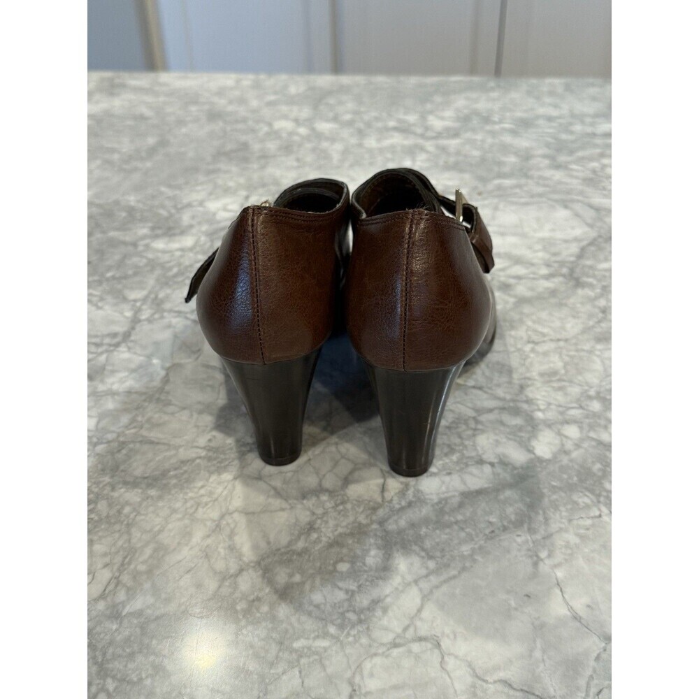 Aerosoles Nostalgic Heelrest Size 7.5 Brown Leather Heel Shoes - Picture 3 of 6
